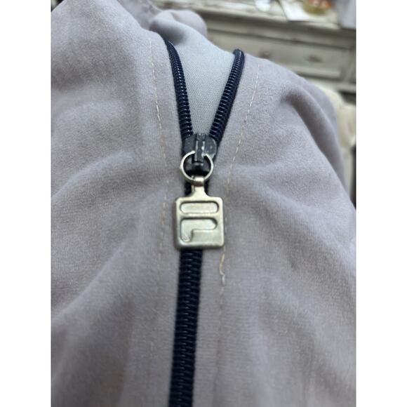 VTG Fila Zip Jacket Purple-Grey & Black W/White Piping Size 46 Elastic Waist. - Picture 7 of 11